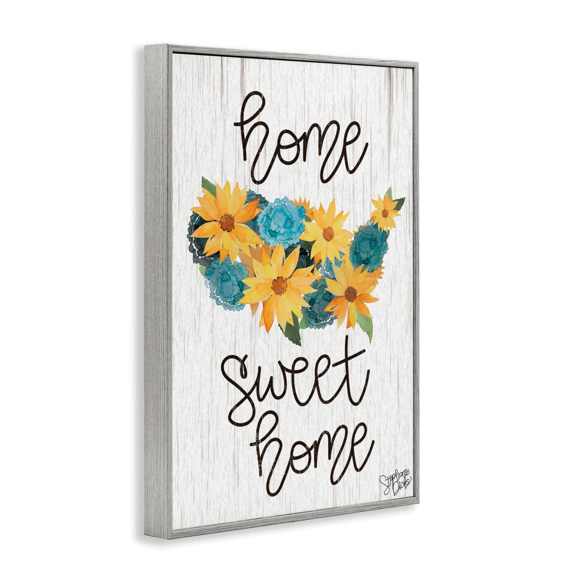 Stupell Industries Floral Americana Phrase Framed Giclee Art
